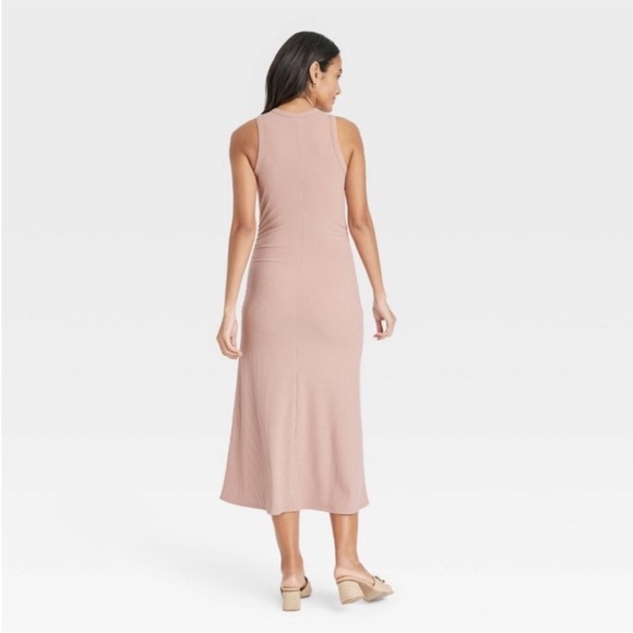 A New Day Ribbed Double Side Ruched Midi Dress - Picture 2 of 6